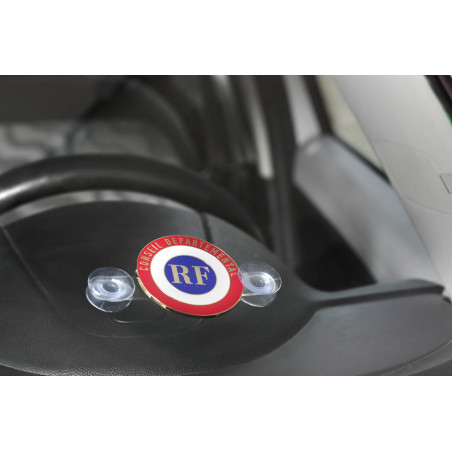Support adaptateur avec ventouses pour cocarde métallique