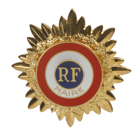 Broche Soleil et feuillage en bronze