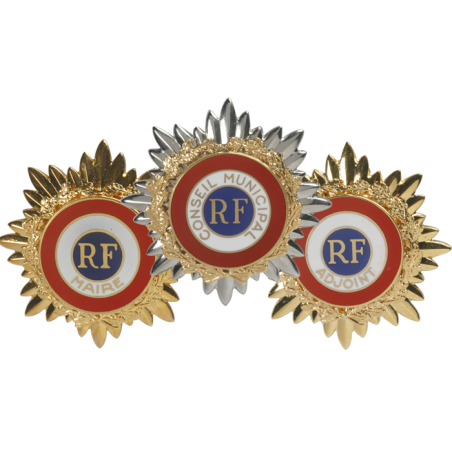 Broche Soleil et feuillage en bronze