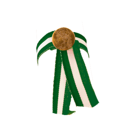 Ruban vert et blanc pour diplôme avec Marianne Dorée