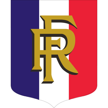 Ecusson porte-drapeaux tricolore RF