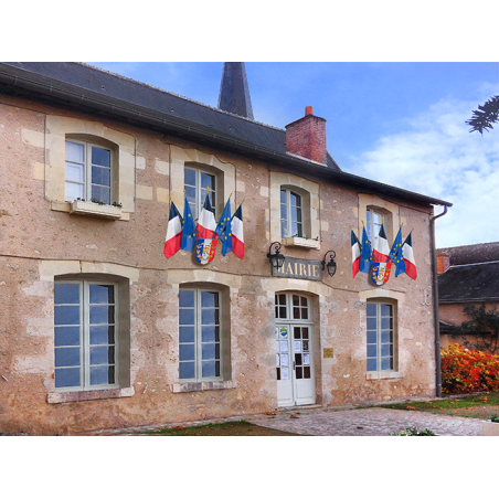 Ecusson porte-drapeaux tricolore