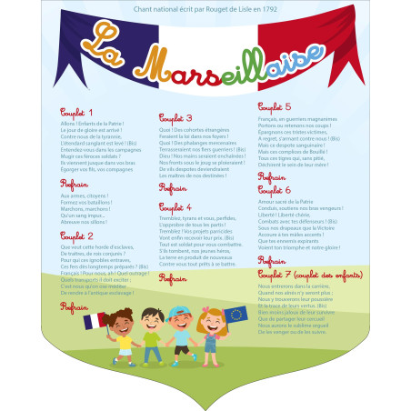 Ecusson La Marseillaise modèle école maternelle