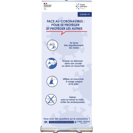 Roll-up Gestes barrière Coronavirus