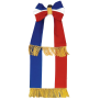Cravate tricolore - franges bouillon or + noeud