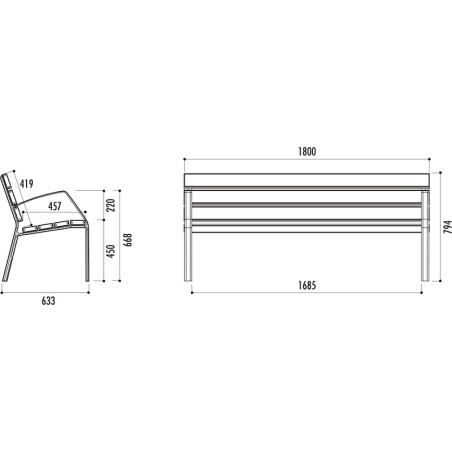 Banc Modèle Alu - Bleu