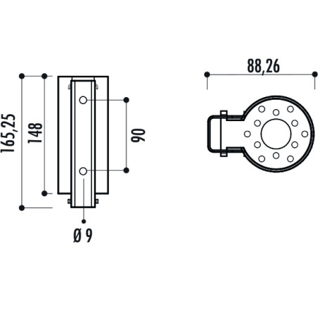 Cendrier mural cylindrique Milo