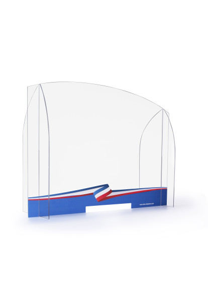 Paroi de protection en plexiglas - Modèle Ruban tricolore