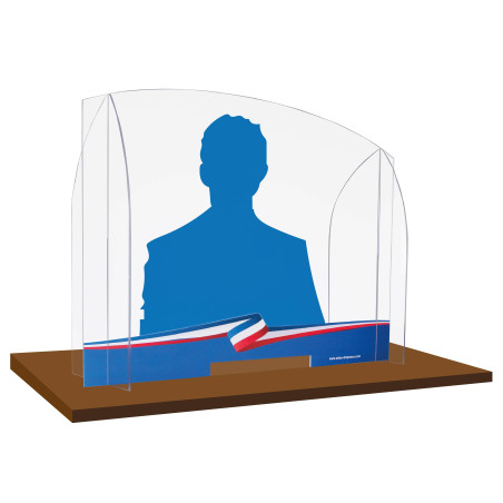 Paroi de protection en plexiglas - Modèle Ruban tricolore