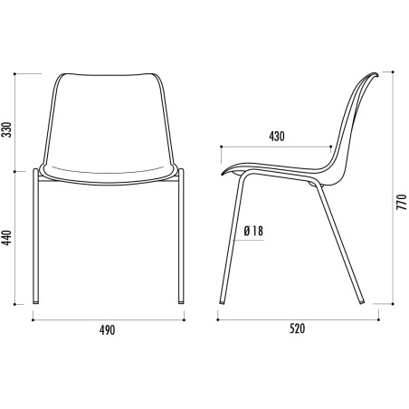 Chaise Naples Ø 18 mm