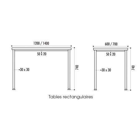 Table fix Rectangulaire 