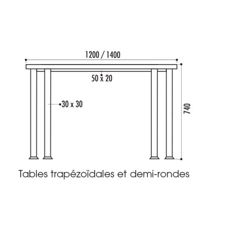 Table Fix Trapézoïdale