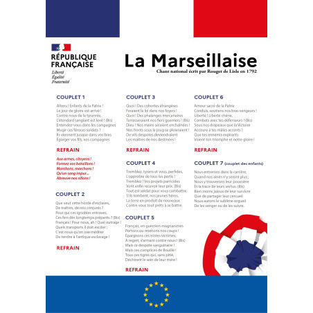 Kakémono La Marseillaise écoles, collèges, lycées