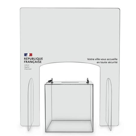 Paroi en plexi pour URNE électorale - Modèle République Française