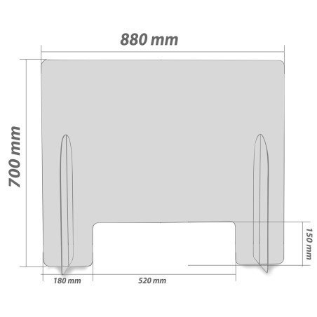 Paroi en plexi pour émargement - Modèle standard