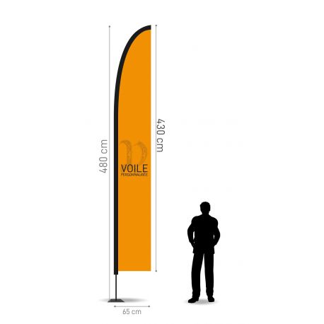 Winflag Hauteur 4.80 m - Voile 430 x 65 cm