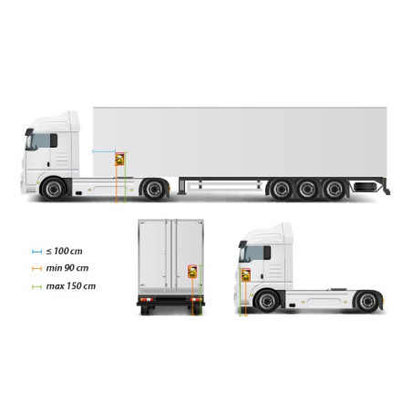 LOT de 3 adhésifs ANGLES MORTS pour CAMIONS