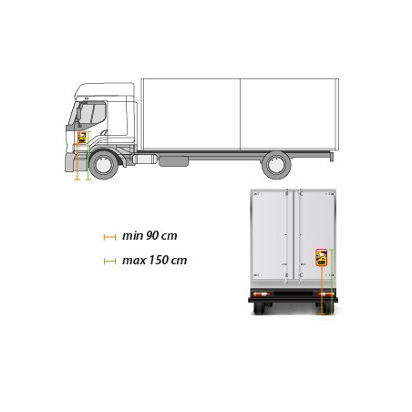 LOT de 3 adhésifs ANGLES MORTS pour CAMIONS