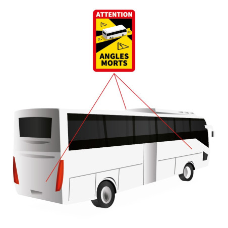 LOT de 3 adhésifs ANGLES MORTS pour BUS