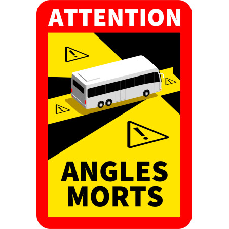 LOT de 3 adhésifs ANGLES MORTS pour BUS