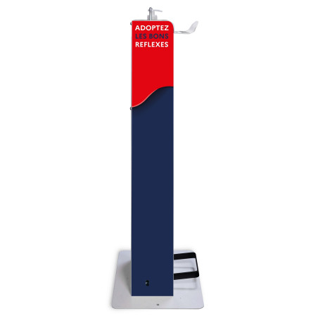 Borne distributeur de gel hydroalcoolique - modèle drapeau France