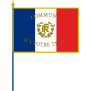 Drapeau de façade RF & palmes + Nom de Commune