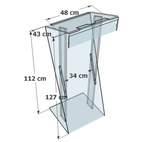 Pupitre en Z en plexiglass