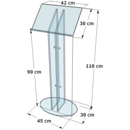 Lutrin pupitre en plexiglass