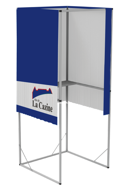 Rideaux universels pour isoloirs avec traitement antifeu et traitement antivirus