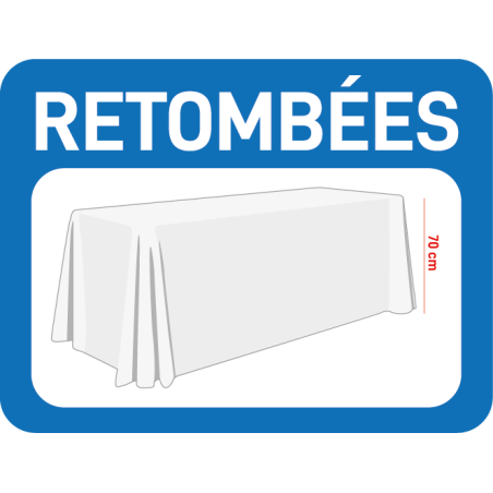 Nappe de table personnalisée avec retombées de 70 cm