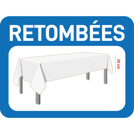 Nappe de table personnalisée avec retombées de 30 cm