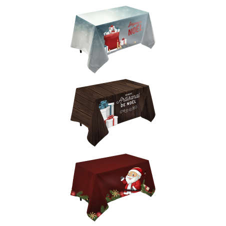 Nappe "Joyeux Noël" avec retombée de 70 cm