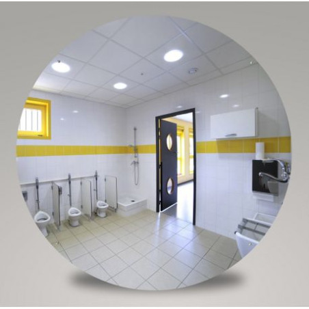 Miroir incassable pour sanitaires en plexichok diamètre 490 mm