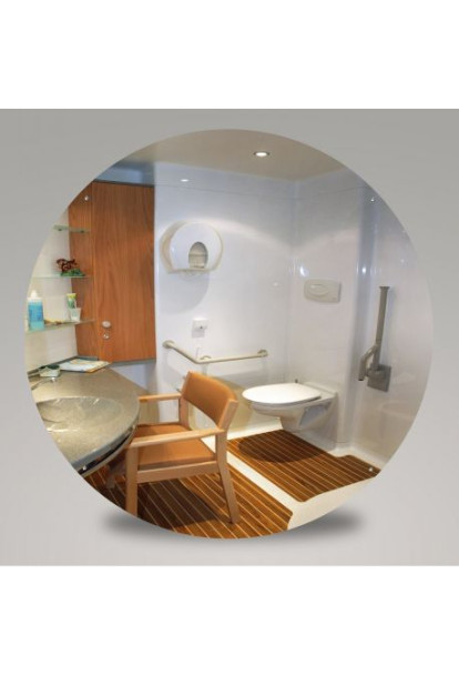 Miroir incassable pour sanitaires en plexichok diamètre 490 mm