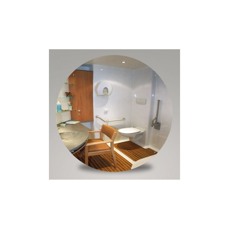 Miroir incassable pour sanitaires en plexichok diamètre 490 mm