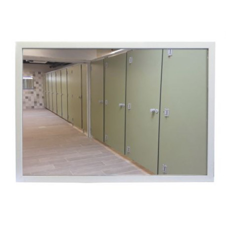 Miroir sanitaire 280 x 360 mm avec cadre blanc - 320 x 400 mm 