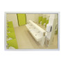 Miroir sanitaire 390 x 490 mm avec cadre blanc - 430 x 530 mm 