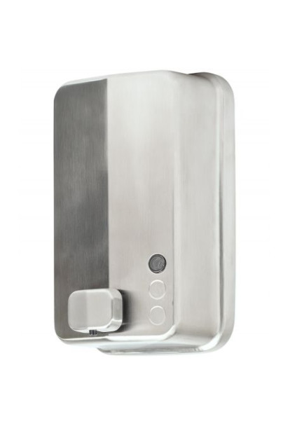 Distributeur de savon liquide à bouton poussoir acier satiné