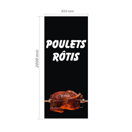 Roll-up Kakemono 200 x 85 cm - Modèle Poulets Rotis