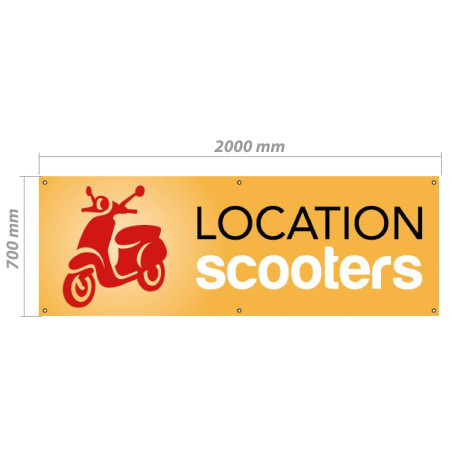 Bâche en PVC - Modèle Location Scooters