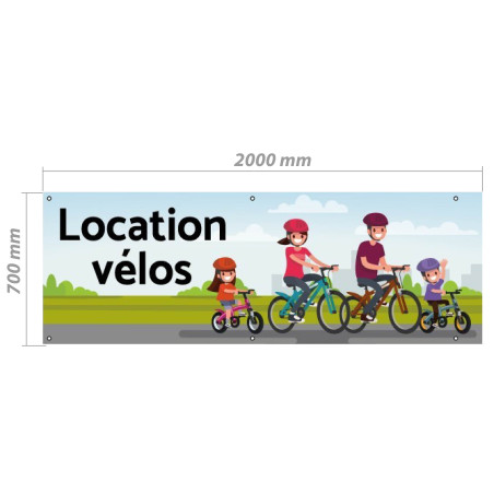 Bâche en PVC - Modèle Location Vélos