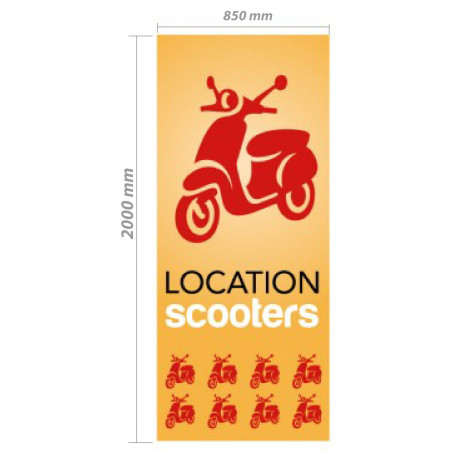 Roll-up Kakemono 200 x 85 cm - Modèle Location Scooters