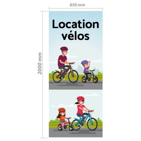 Roll-up Kakemono 200 x 85 cm - Modèle Location Vélos