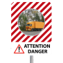 Miroir à messages de sécurité "ATTENTION DANGER"