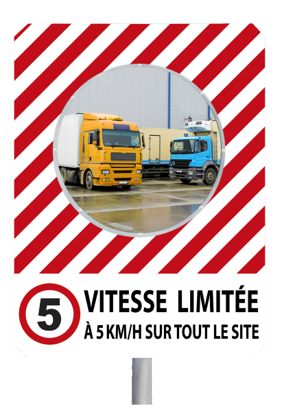 Miroir à message de sécurité "ATTENTION DANGER"