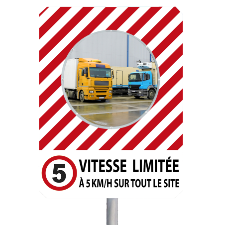 Miroir à message de sécurité "ATTENTION DANGER"