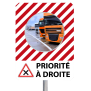 Miroir à message de sécurité "PRIORITÉ A DROITE"