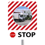 Miroir à message de sécurité "STOP"