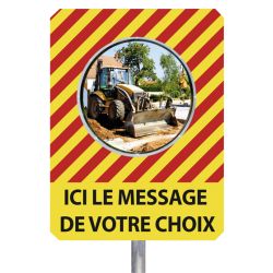 Miroir de chantier temporaire "MESSAGE DE VOTRE CHOIX" - Diamètre 600 mm - Garantie 1 an