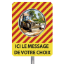 Miroir de chantier temporaire "MESSAGE DE VOTRE CHOIX" - Diamètre 600 mm - Garantie 1 an